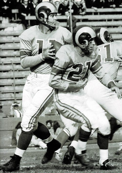 1954年、ラムズでプレーするノーム・ヴァン・ブロックリン 出典:The Football Book, Sports Illustrated